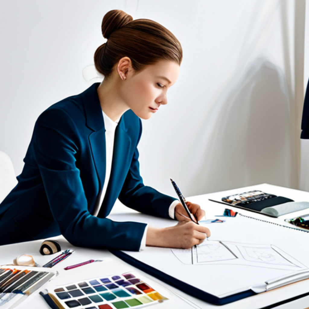 Fashion Design Inspiration**

"A fashion designer in a bright, modern studio, sketching designs on a large pad, surrounded by fabric swatches and mood boards, fully clothed in stylish, professional attire, safe for work, appropriate content, perfect anatomy, natural proportions, dynamic composition, high-resolution, professional, modest, family-friendly."

**