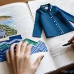 패션디자인 취업 준비 - **Prompt:** A young, elegantly dressed female fashion designer, in her late 20s, with a focused and ...