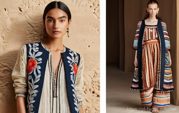 패션디자인 역사 - **Futuristic Wearable Technology in an Urban Landscape:** A dynamic individual stands in a sleek, mi...