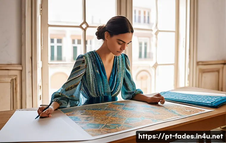 패션디자인 실무 - **A Modern Designer's Creative Dawn**
    A bright, inviting fashion design studio bathed in warm mo...