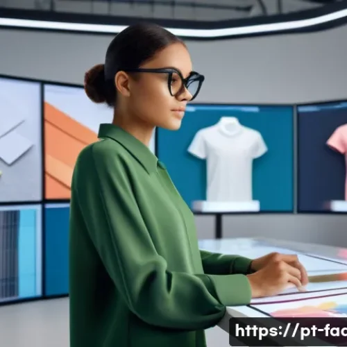 패션디자인과 온라인 쇼핑몰 - A modern fashion designer studio scene showcasing a young Brazilian professional using advanced 3D f...